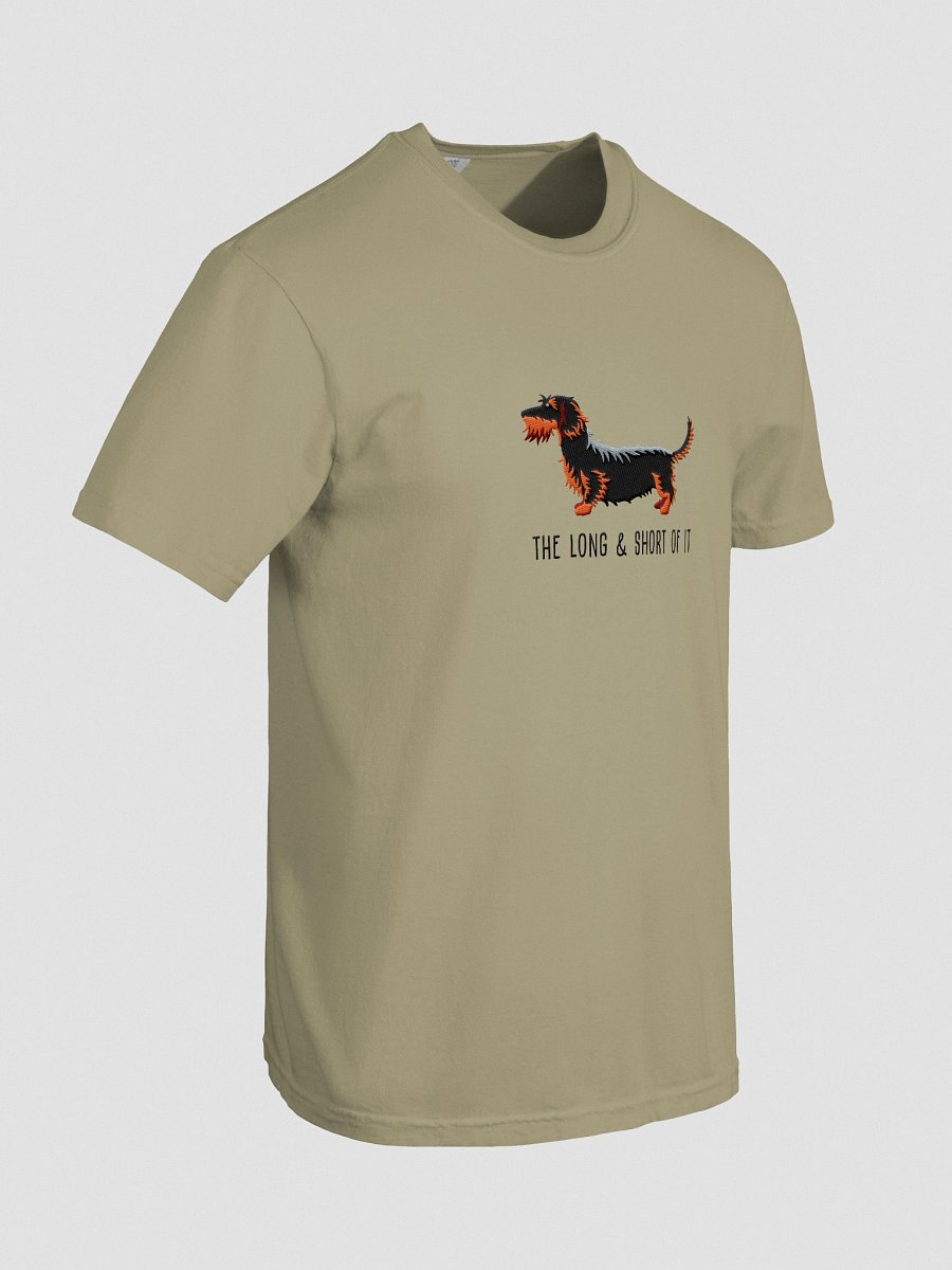The Long & Short of It T-Shirt(Embroidered) of a Wirehaired Dachshund(Black & Tan) product image (48)