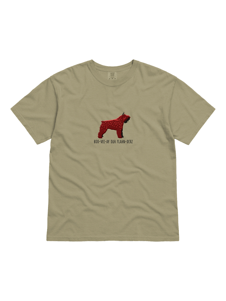 Boo-Vee-Ay Duh Flahn-Derz T-Shirt(Embroidered) of a Bouvier des Flandres(Red, Cropped Ears) product image (21)