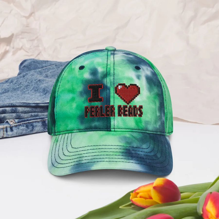 I Heart Perler Bead 2 Tie Dye Hat product image (3)