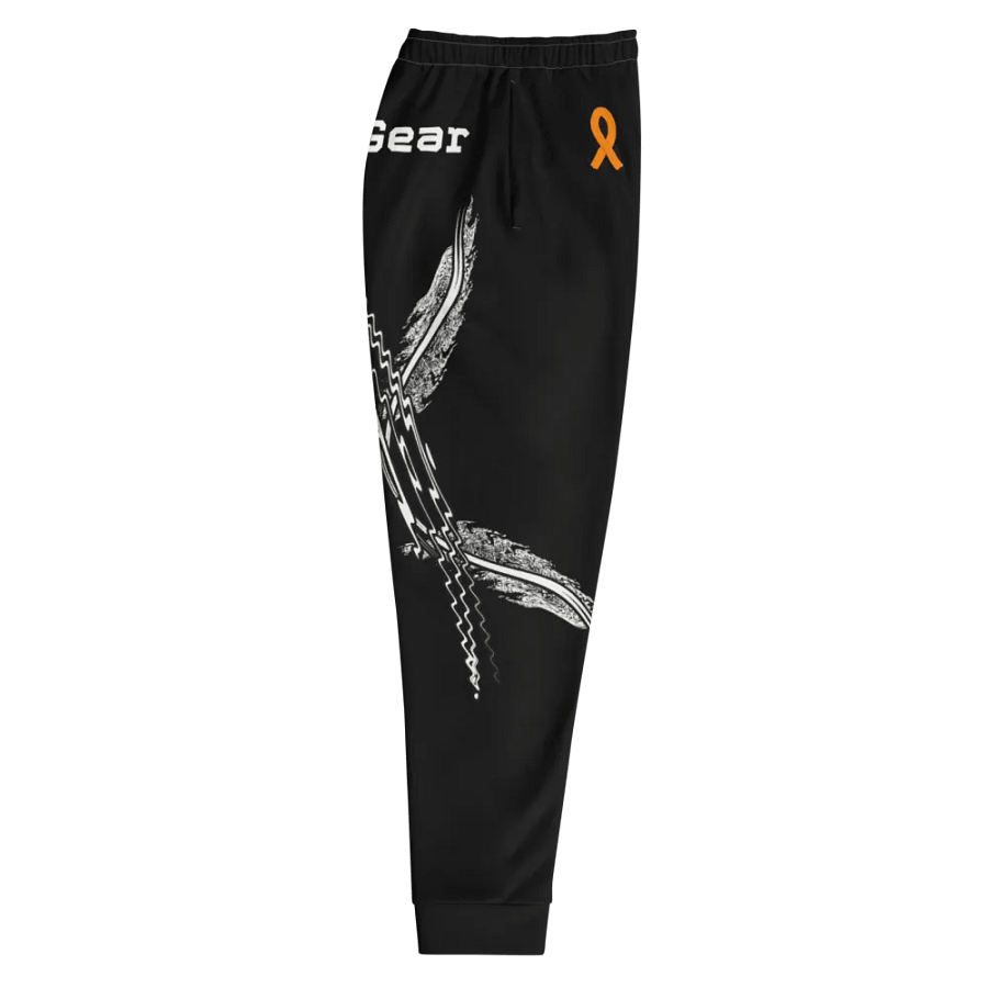 White HApex Gear White Logo Cancer Awareness Orange Ribbon. Black Recycled Men's Joggers product image (10)