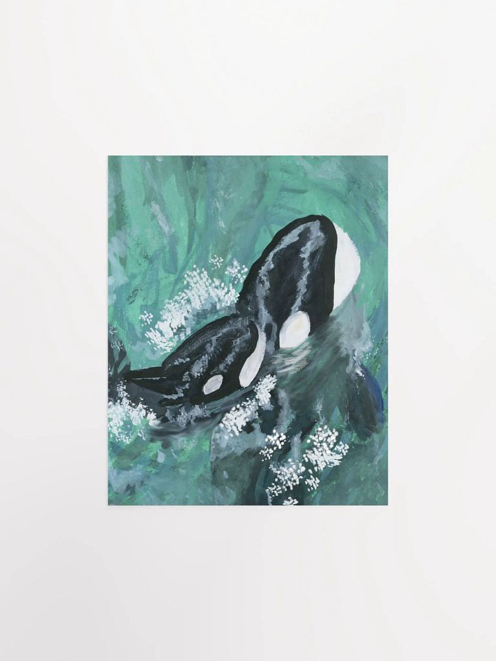 Orca Siblings Surface to Say Hi - Gouache Art Print (PRINT ONLY) product image (2)