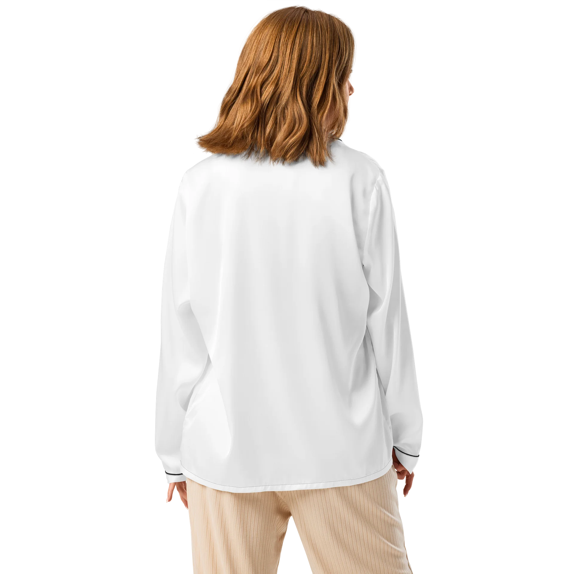 Silky Pajama Top with Nichiren Buddhism Quote – “When you chant Nam-myoho-renge-kyo…” product image (2)