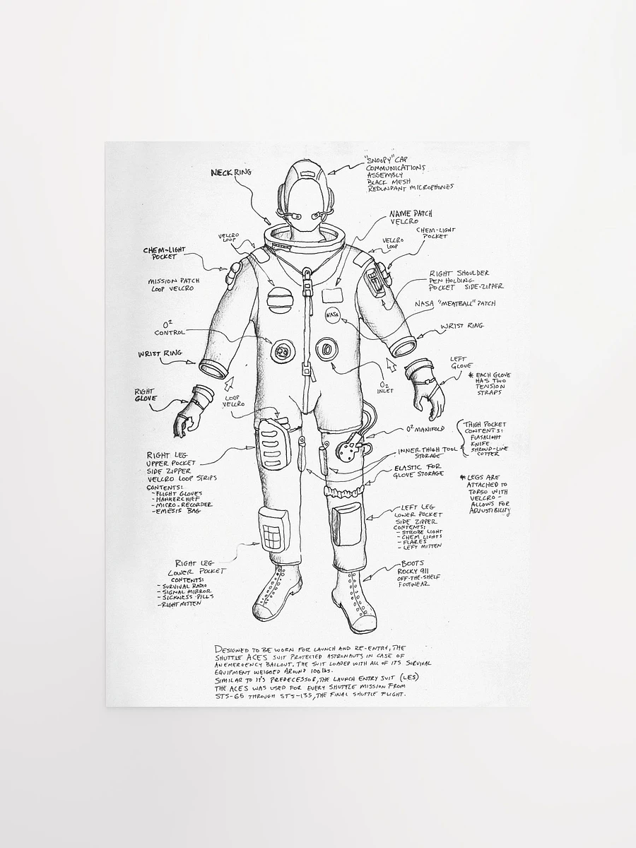 Adam Savage's Spacesuit Sketch Poster product image (1)