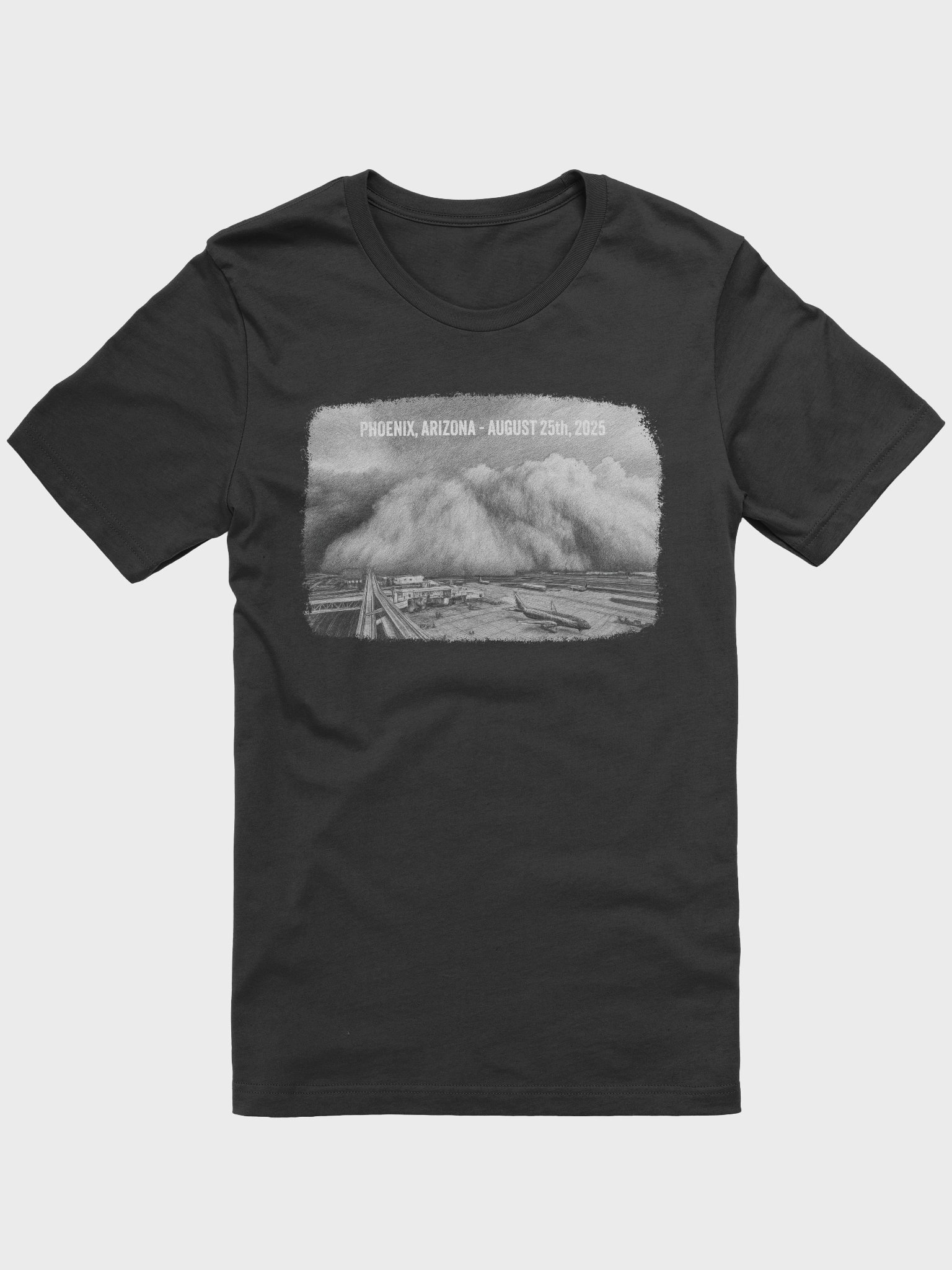 "August 25th, 2025 Haboob" - Penciled Rendition T-Shirt product image (3)
