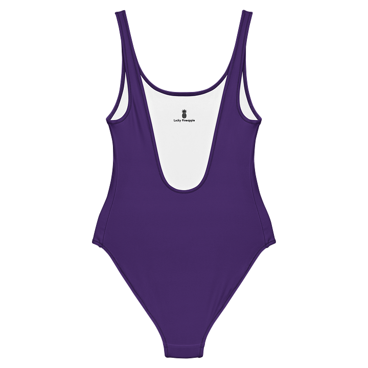 Dark Purple Solid Color Retro Inspired Women's One Piece Swimsuit product image (2)