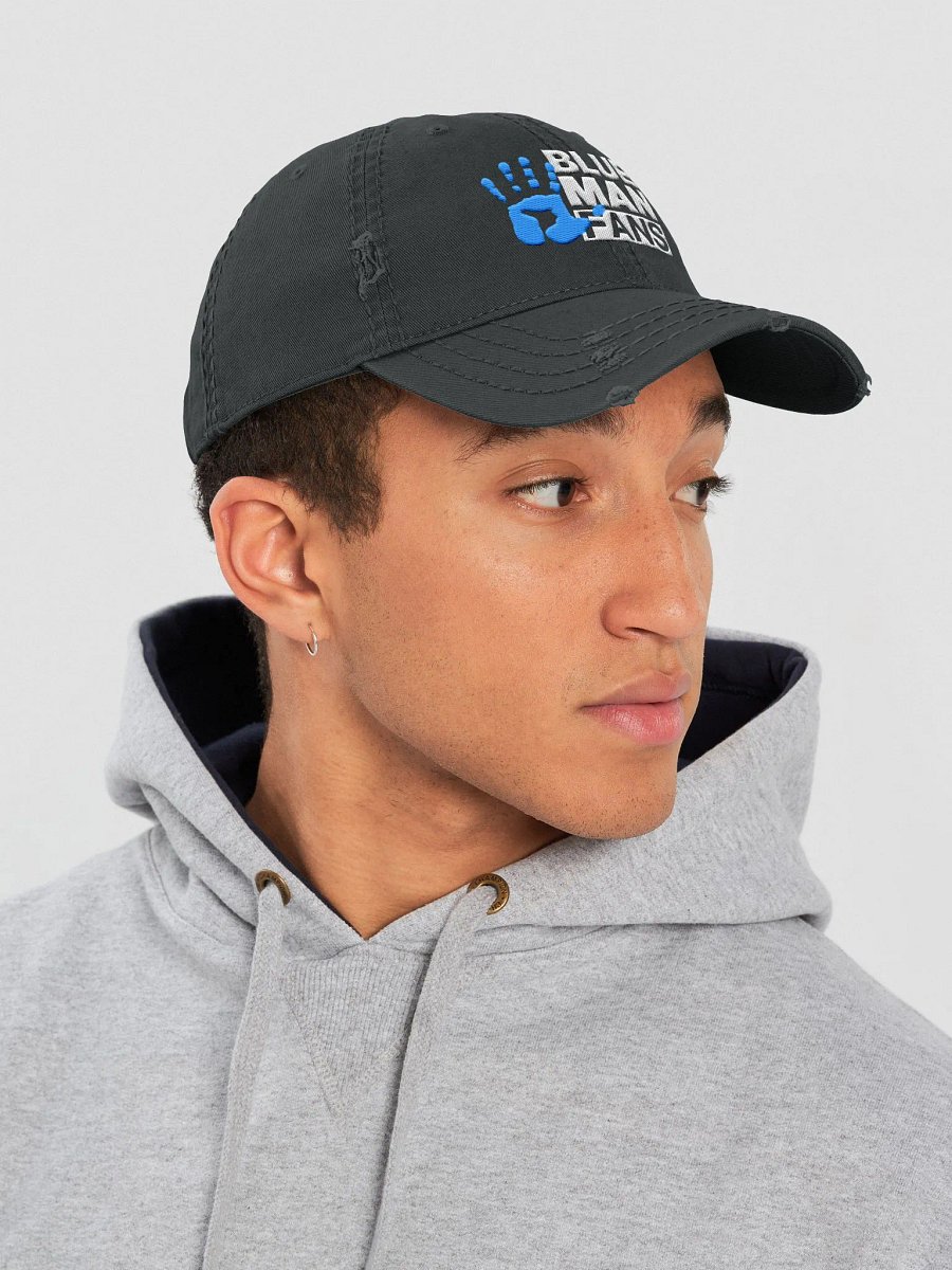 Blue Man Fans Hand Print Embroidered Distressed Cap product image (7)