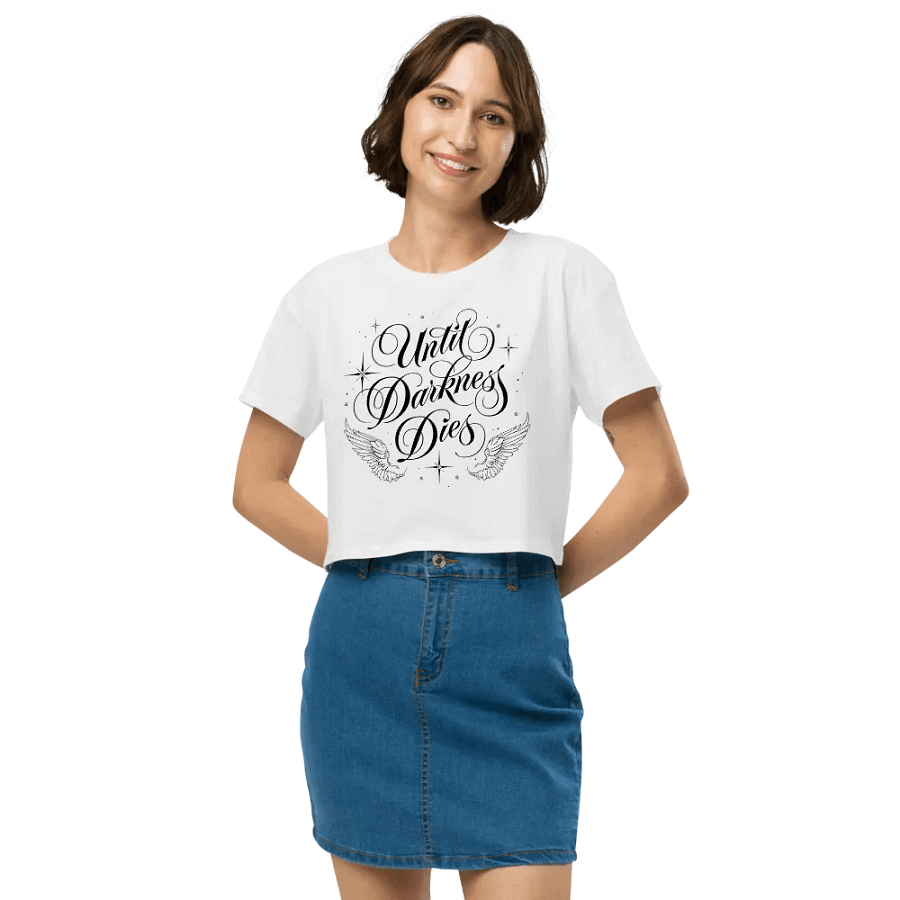 Until Darkness Dies (wings design) Women's Premium Crop Top product image (113)