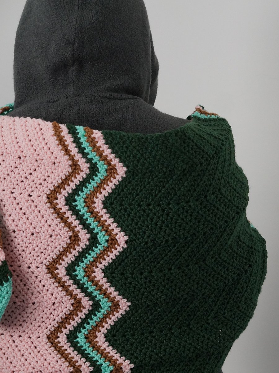 Half double crochet Chevron stitch shawl pdf pattern product image (2)