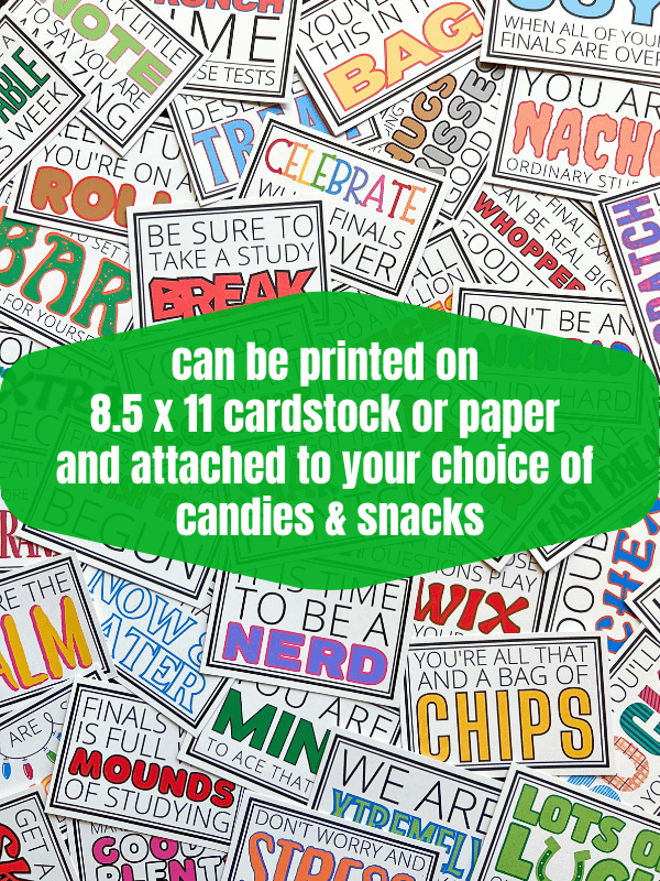 Finals Week Care Package Gift Tags - Middle School, High School & College product image (7)