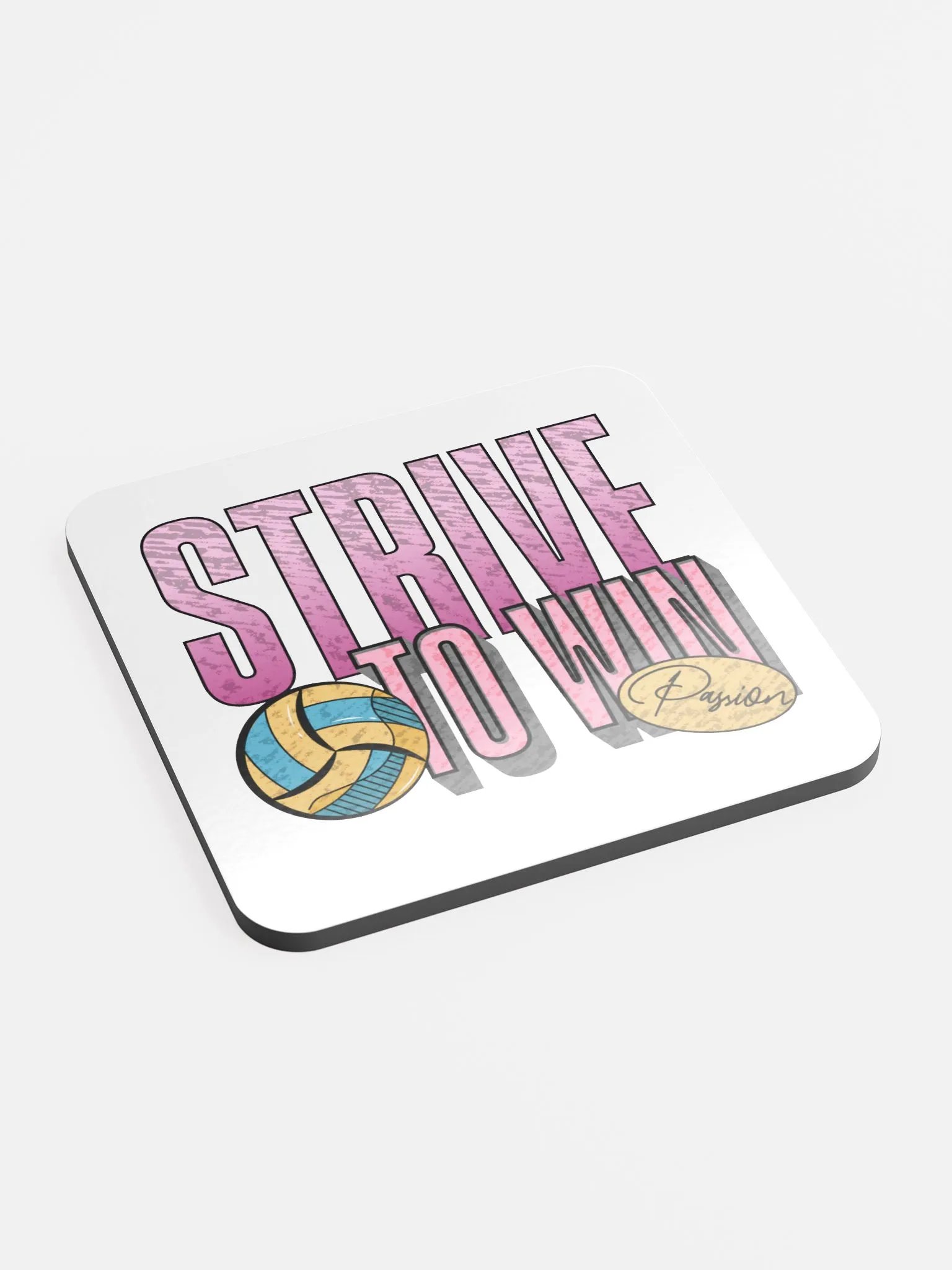 Strive To Win Passion Volleyball Cork Coaster Set product image (3)