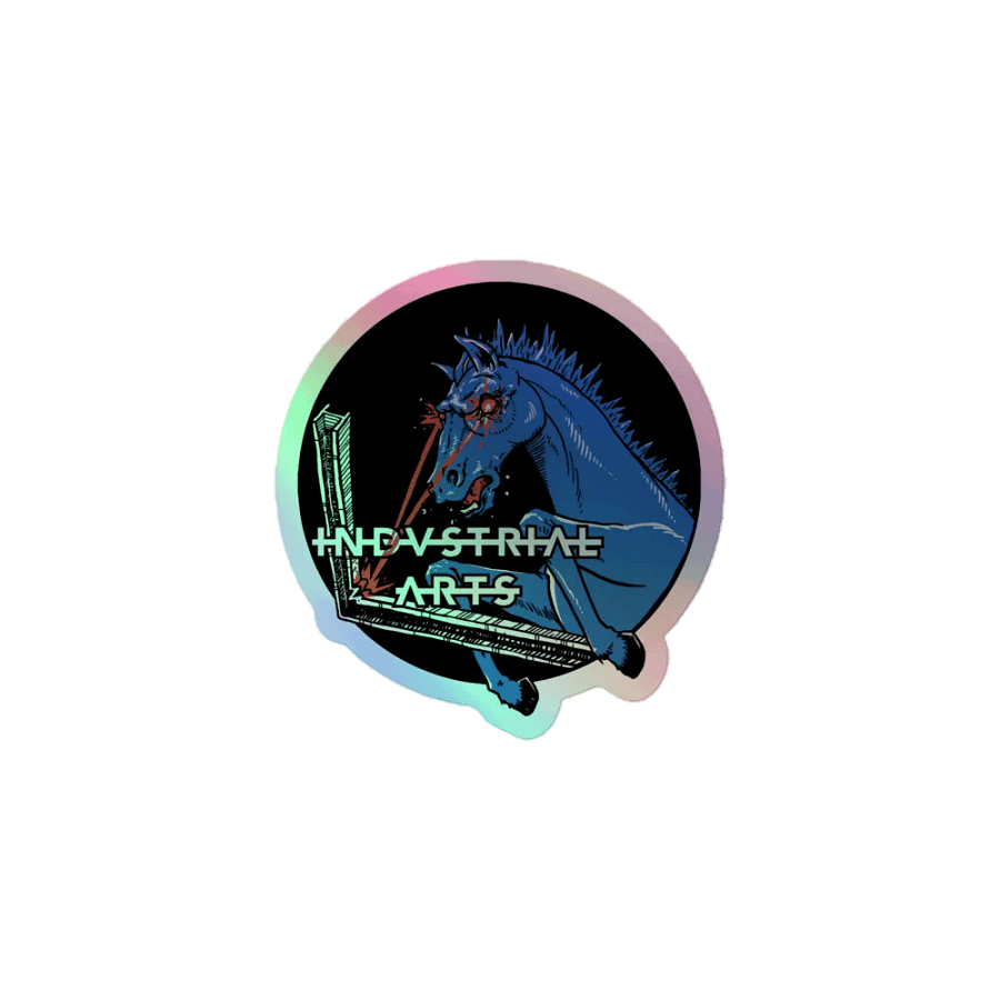 Laser-Eyed Blue Horse Holographic Sticker Sheet product image (1)