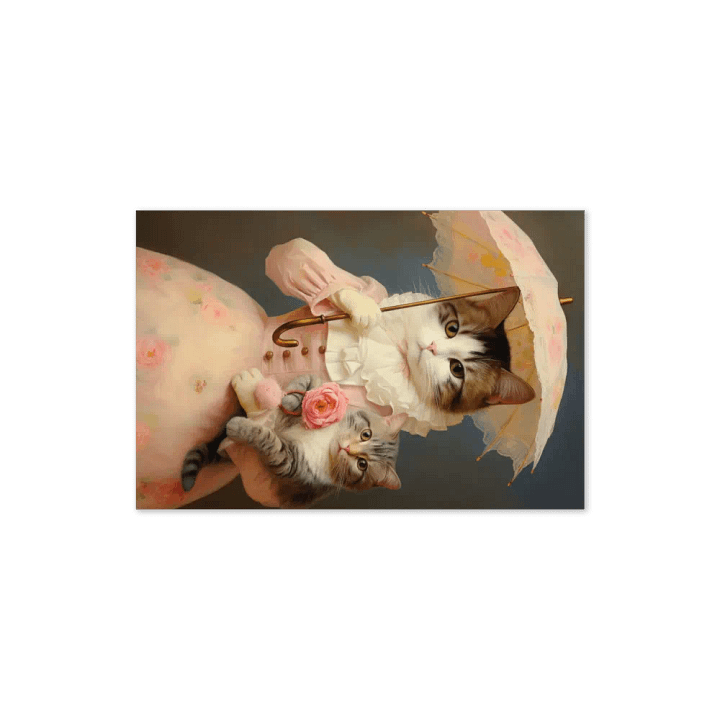 Whimsical Vintage Feline Greeting Card product image (2)