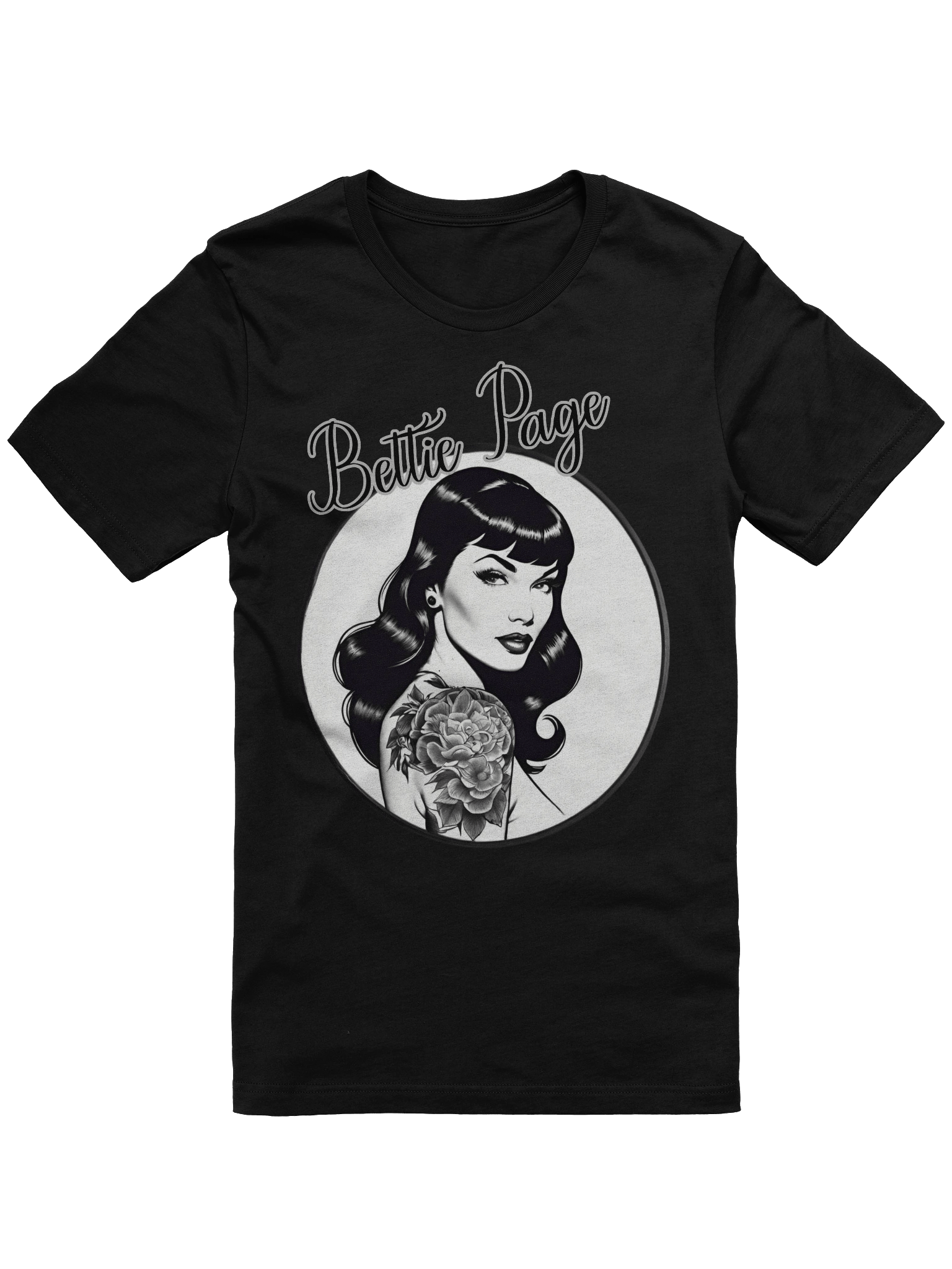 Floral Inked Bettie Page T-Shirt product image (1)