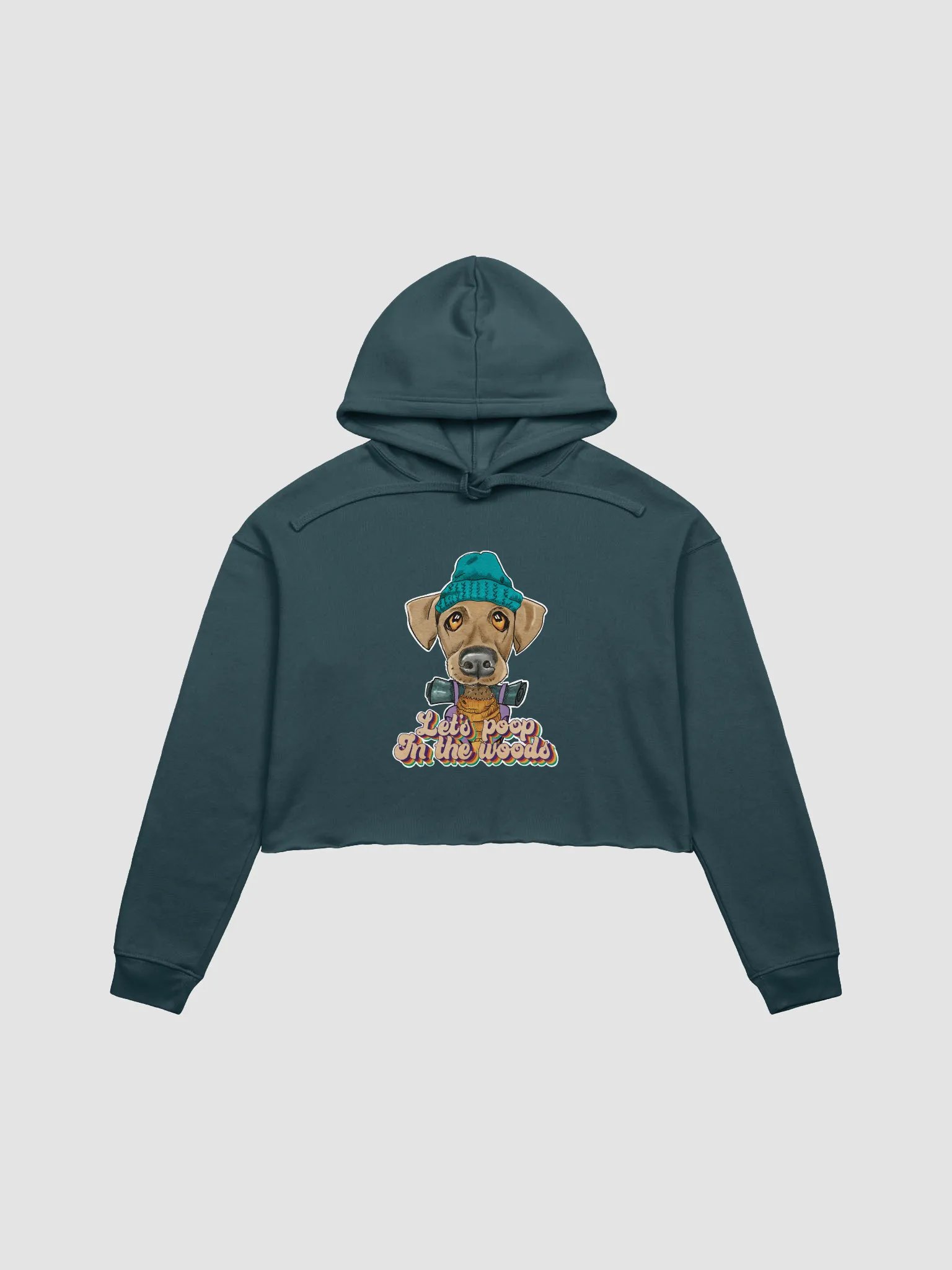 Cropped hoodie All colors - Let's poop in the Woods - Large print product image (2)