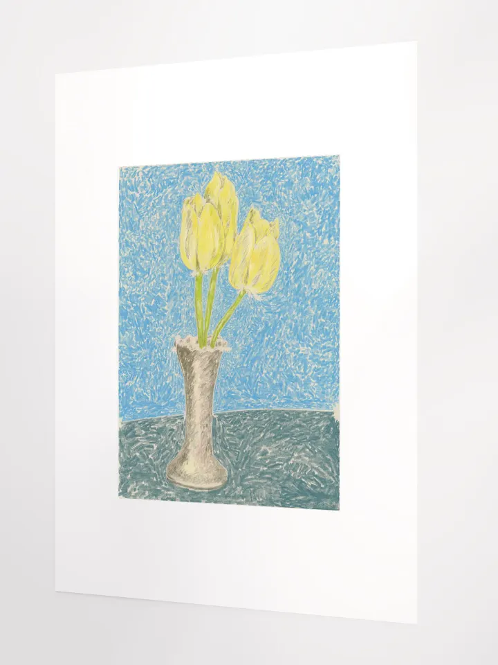 yellow tulips in grandmother's vase print product image (2)