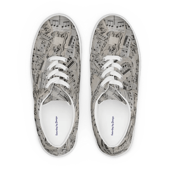 Sheet Music Collage Women's Lace-Up Canvas Shoes product image (1)