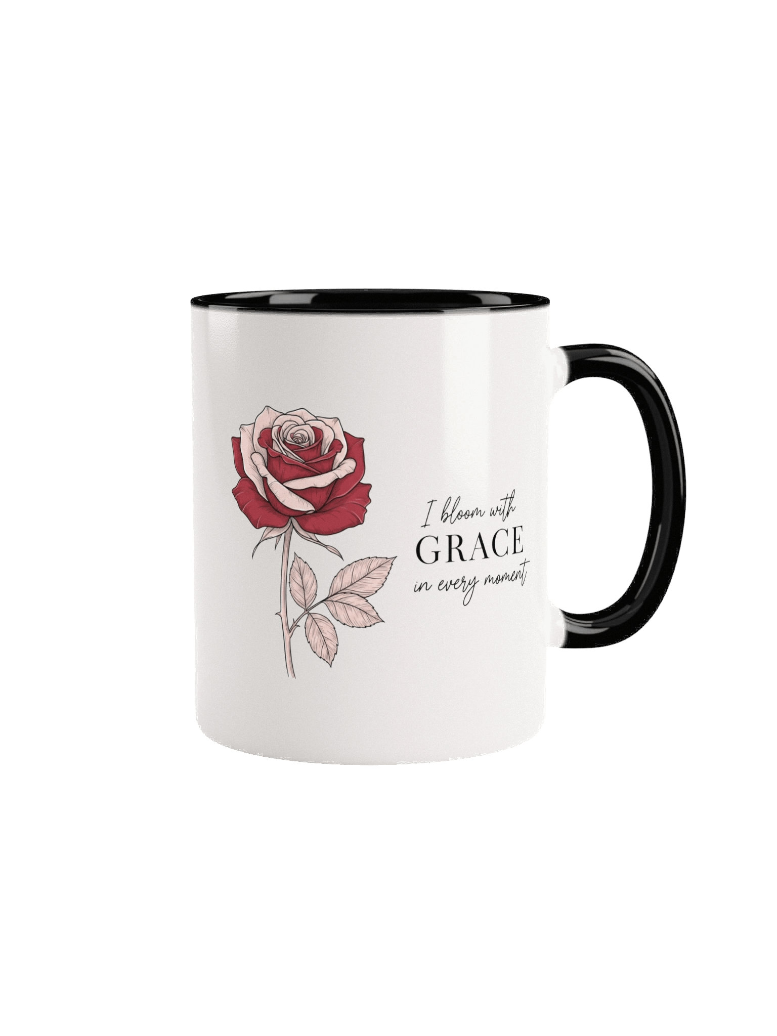Graceful Rose Line Art & Quote Ceramic Mug product image (2)