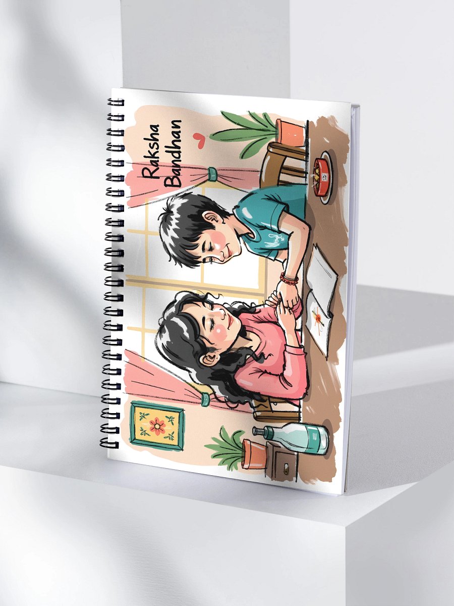 Sister-Brother Bond: Heartwarming Raksha Bandhan Art Spiral Notebook product image (4)