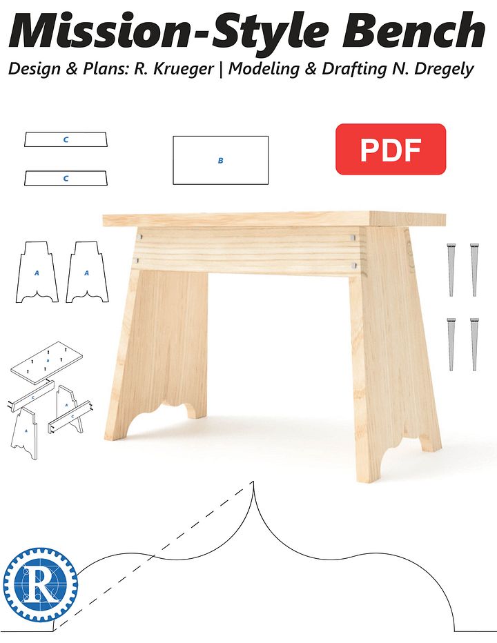Plans: Mission-Style Bench product image (1)