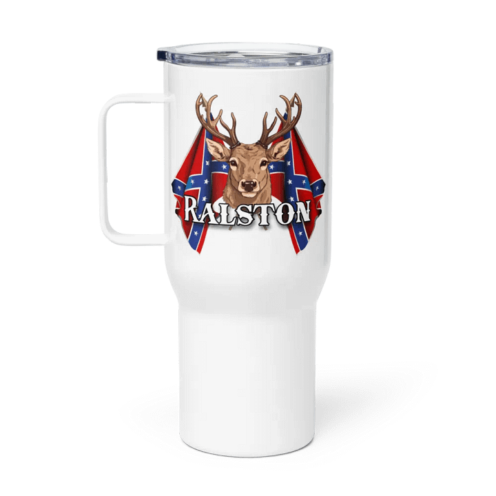 "Ralston" Rebel Redneck Deer - Travel Mug w/ Handle product image (1)