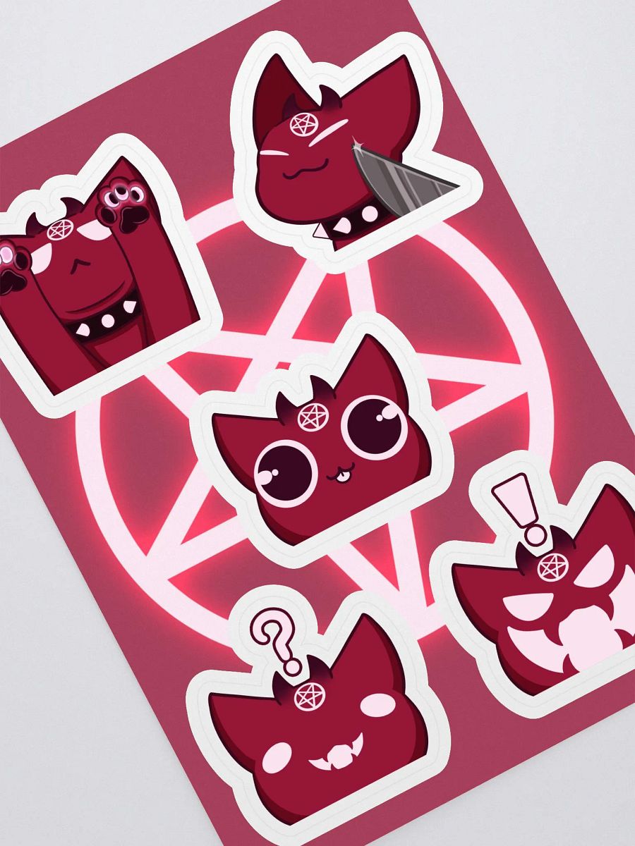 Bowtie Demon Cat Sticker Sheet product image (2)