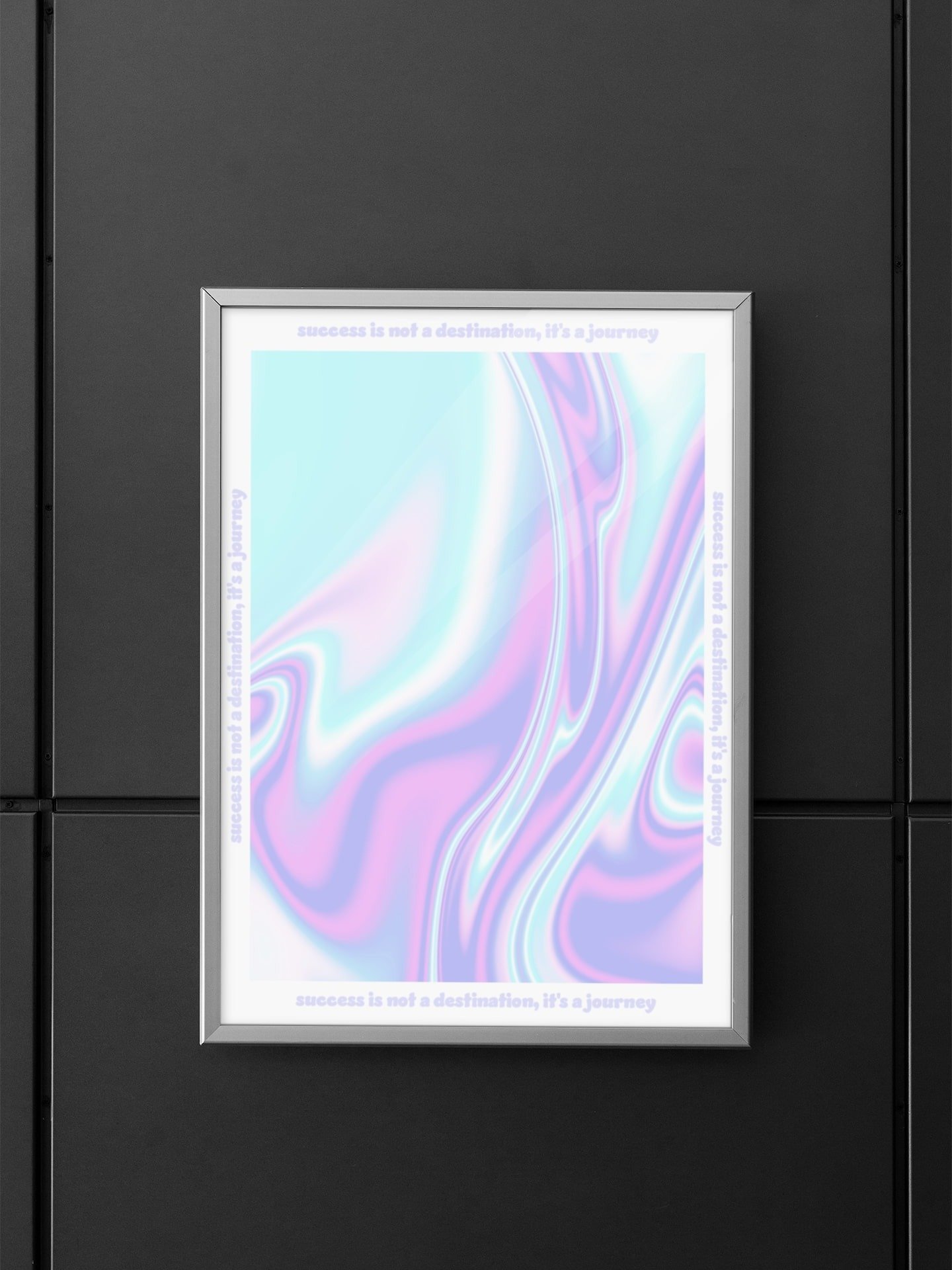 Holographic Success Journey Quote Print, Inspirational Pastel Wall Art, Office Decor, Motivational Poster, Modern Home Aesthetic Artwork product image (5)