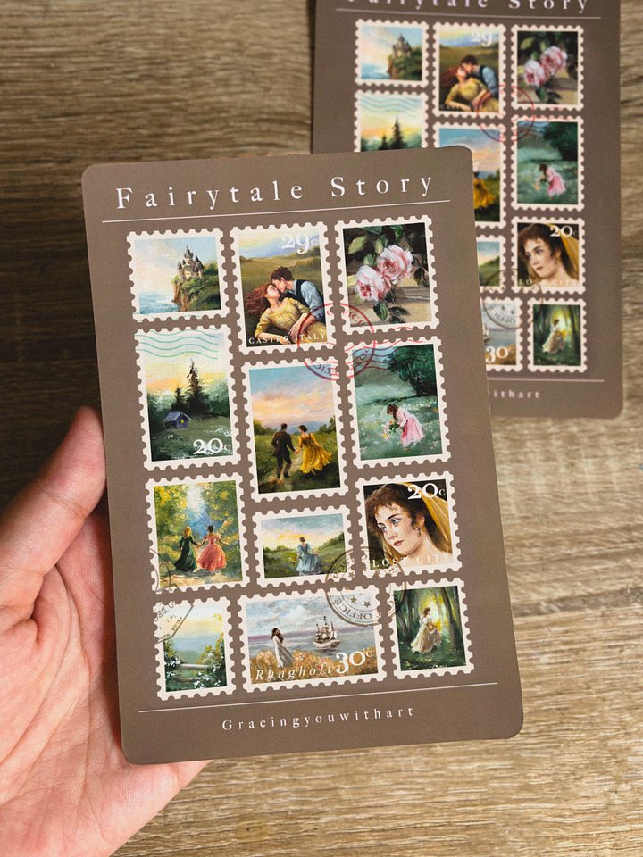 Fairytale Postage Sticker Sheet- 12 stickers product image (1)