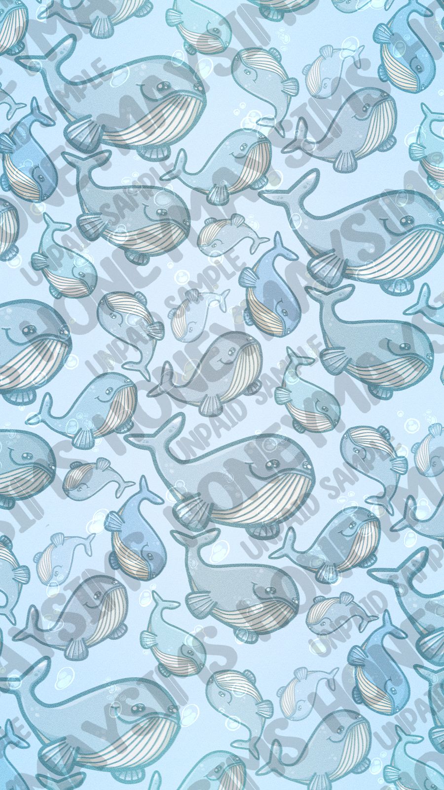 'Whalebert' Digital Wallpaper - Phone - Light Blue product image (1)