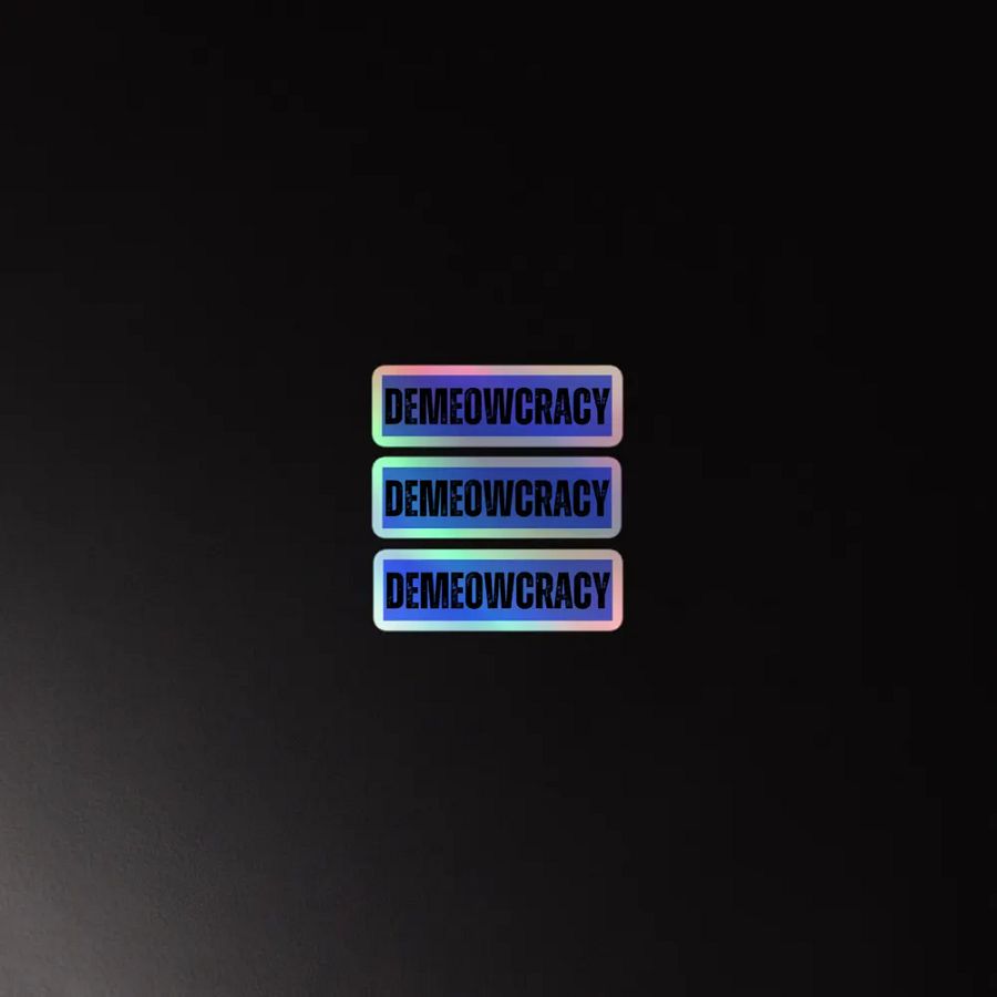 DEMEOWCRACY Holographic Blue Sticker Sheet product image (2)