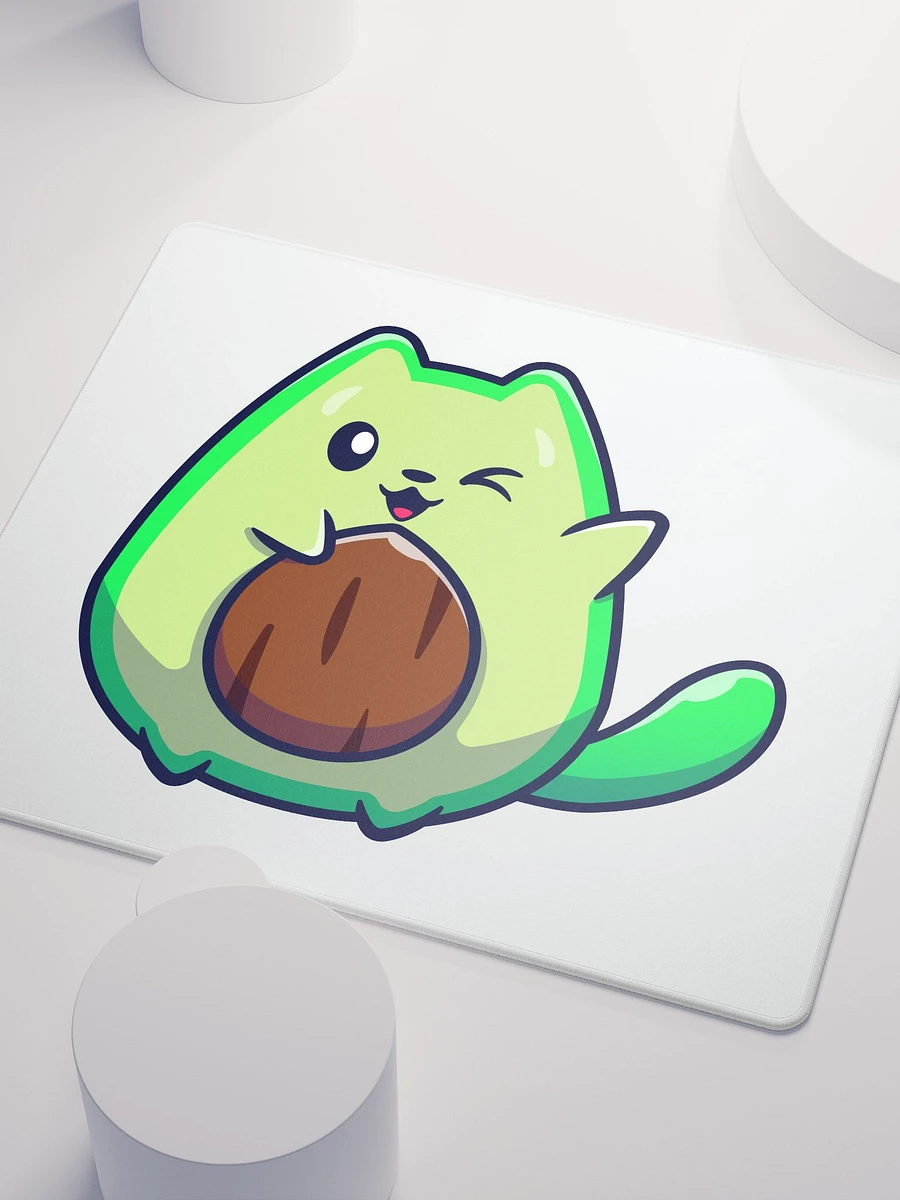 Winking Kawaii Avocado Cat Mousepad product image (5)