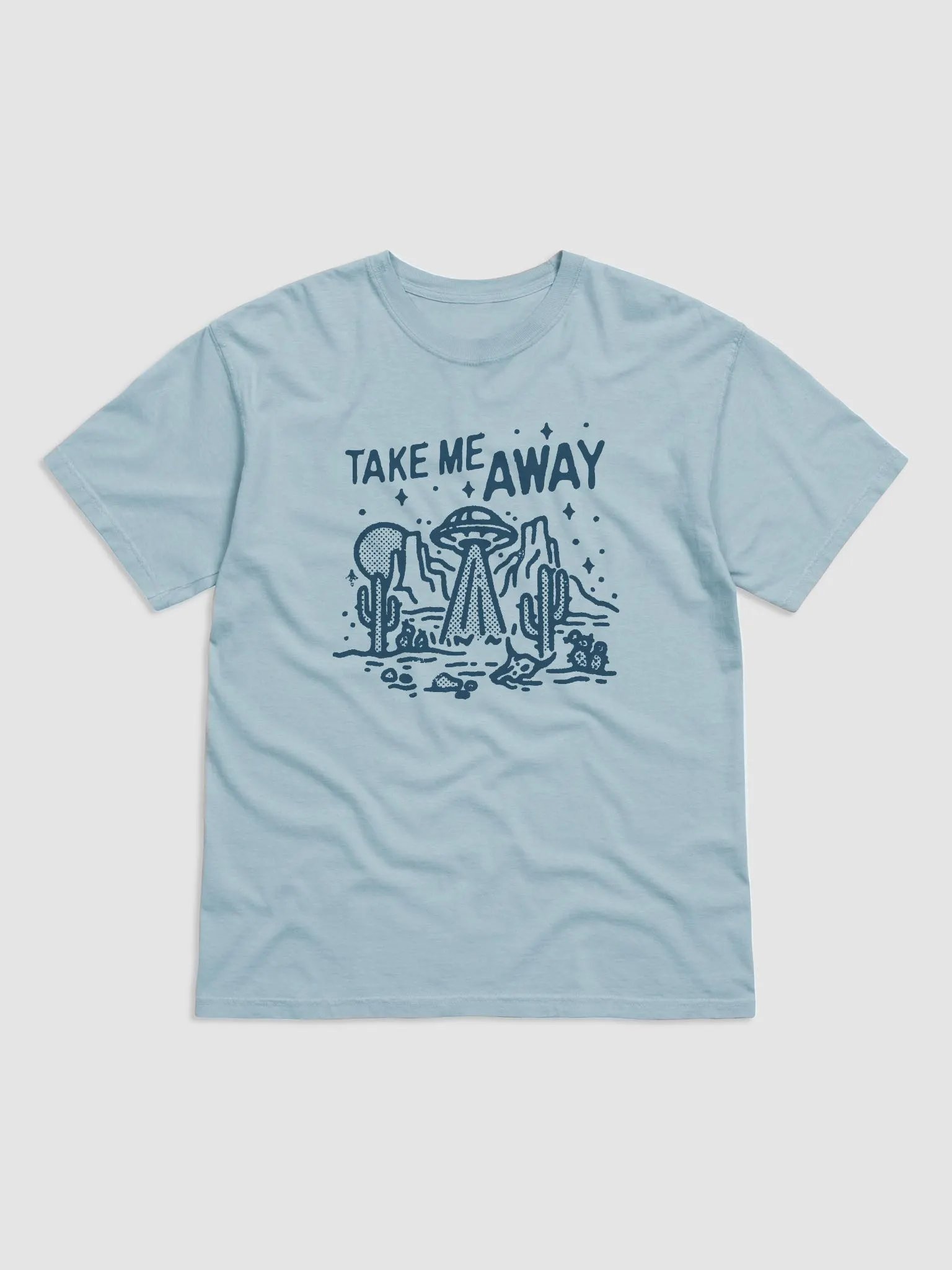 UFO Take Me Away | Funny Retro-Style Western Hipster T-Shirt of a UFO and Aliens in the Desert product image (6)