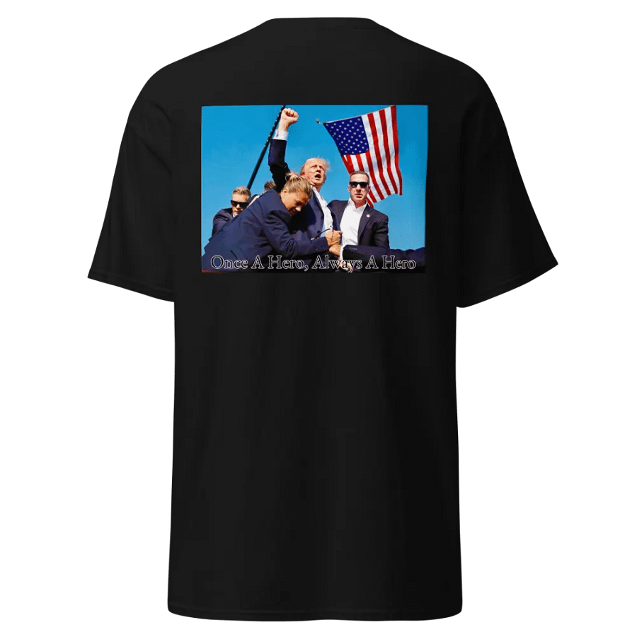 Trump Hero Front Embroidered Badge and Back Printed Tee product image (4)