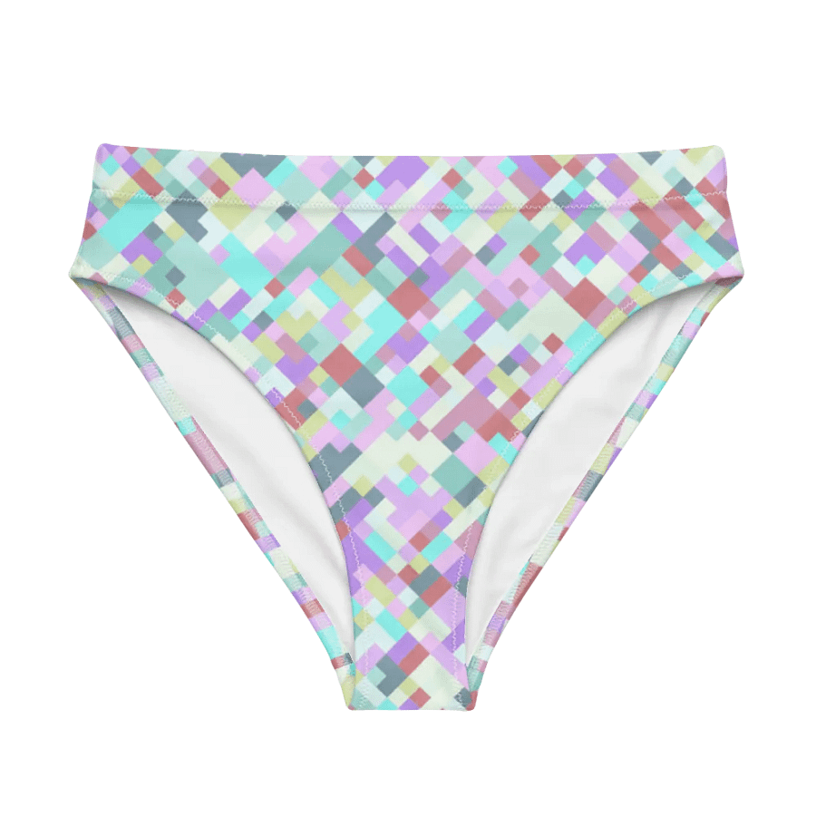 Colorful Mosaic Pattern Design High Waisted Bikini Bottom - v6 product image (5)