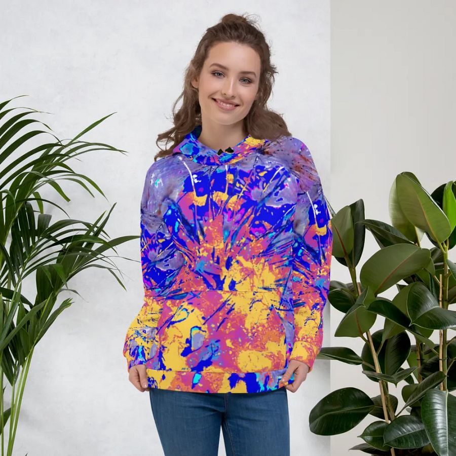 Vibrant Abstract Dandelion Seeds Unisex Pull Over Hoodie product image (5)