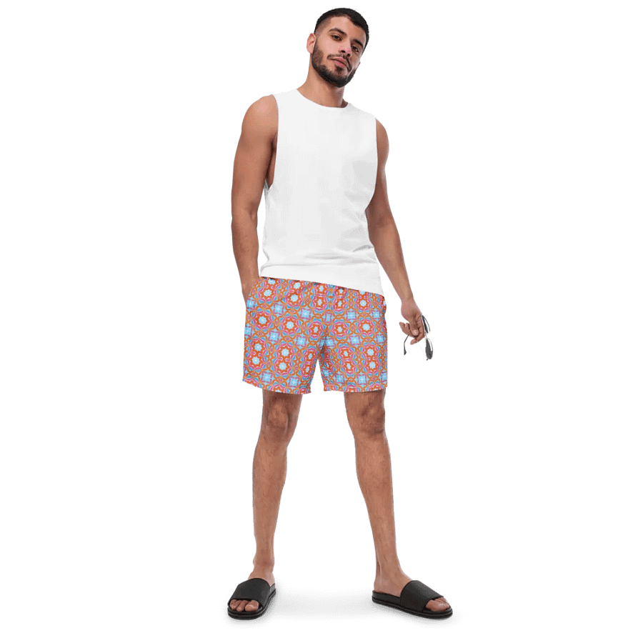 Vibrant Geometric Swim Trunks for Men product image (6)