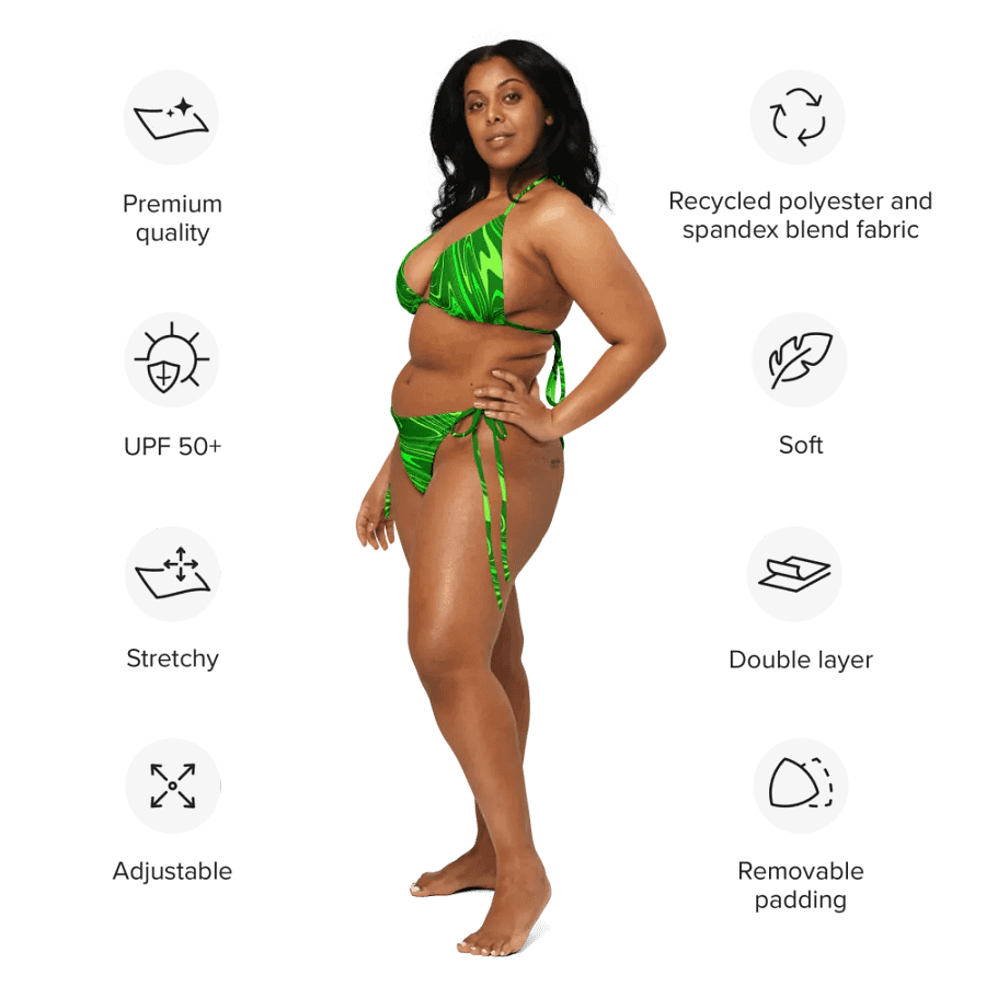 Bikini Set - Different Shades of Green Digital Fluid Art product image (11)