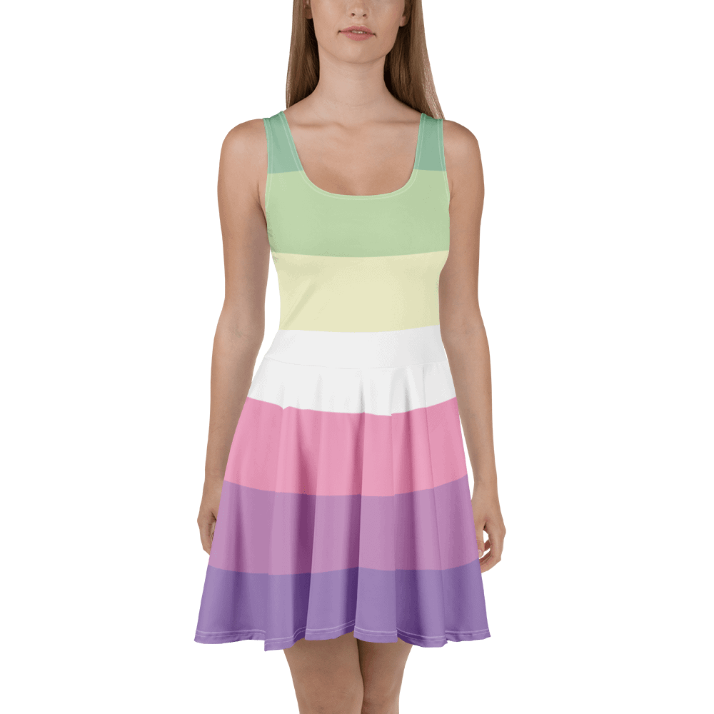 Genderfae Pride Flag Skater Dress product image (2)