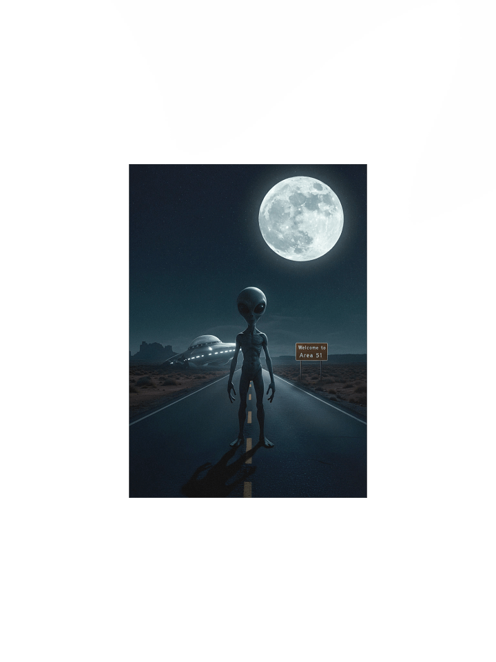 Under the Lunar Glow: The UFO Crash Landing Poster product image (1)