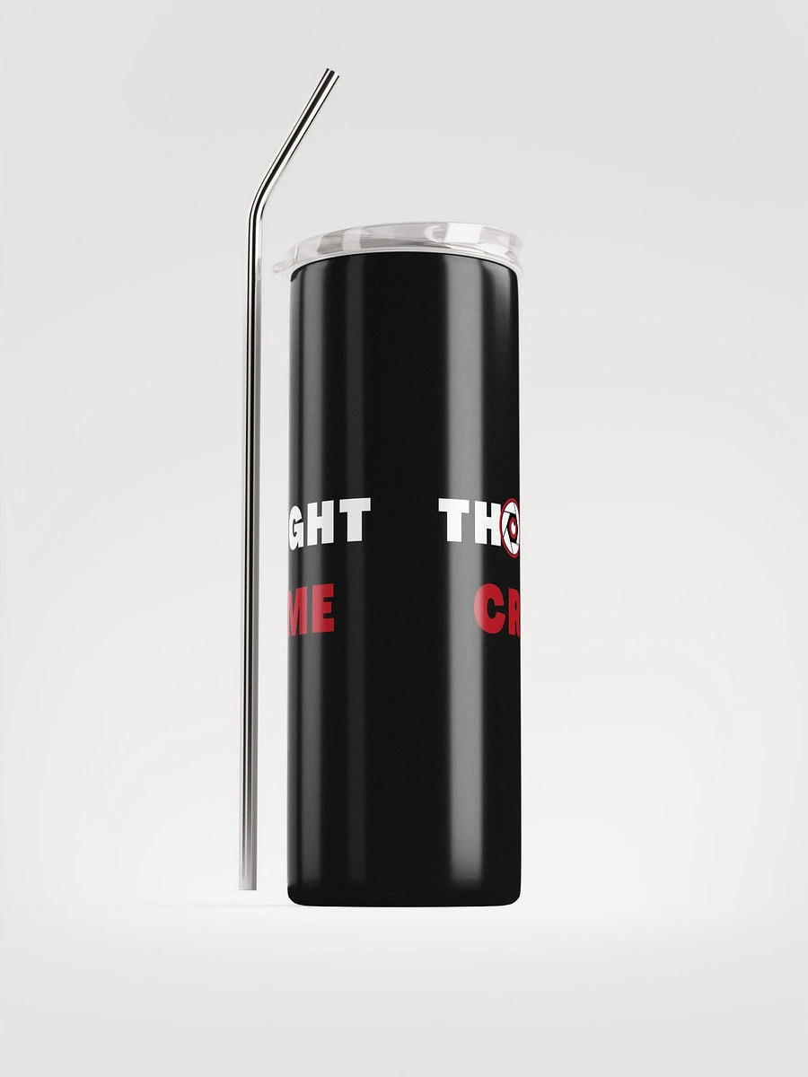 Black stainless steel tumbler thought crime product image (2)