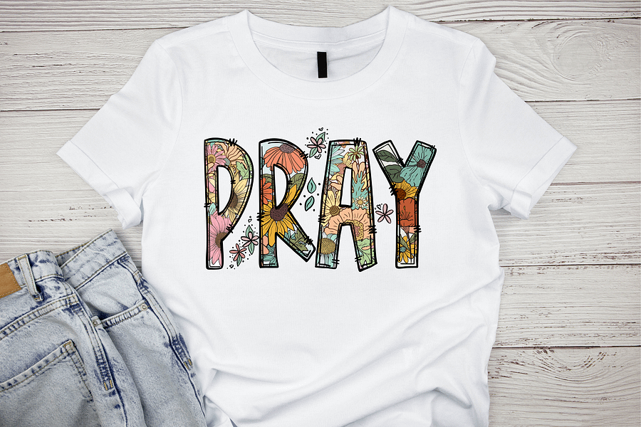 Floral PRAY Graphic Tee product image (31)