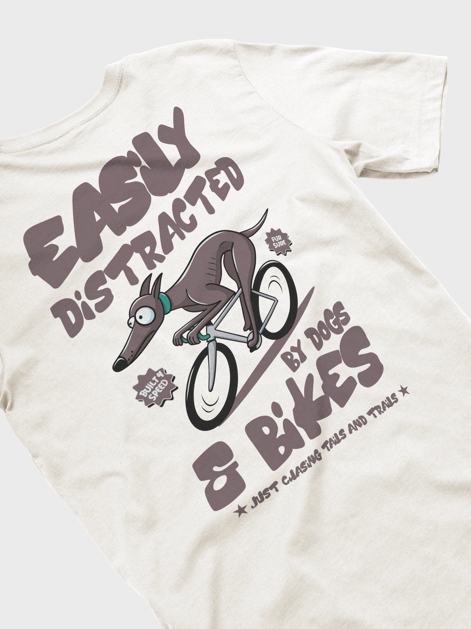 Easily Distracted by Dogs & Bikes Funny Cycling T-Shirt – Greyhound Dog Rider Tee for Bike Lovers - Plain product image (40)