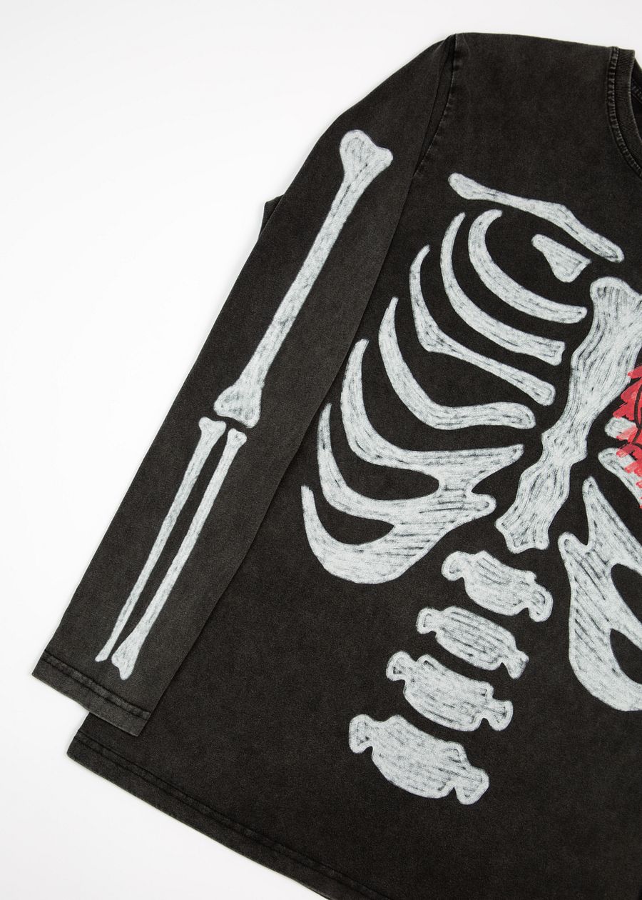 One Day We'll All Be Skeletons Black Long Sleeve Tee product image (6)