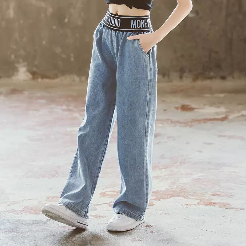 Girls' Spring Jeans New Kid's Spring and Summmer Girls' Wide Leg Pants product image (4)