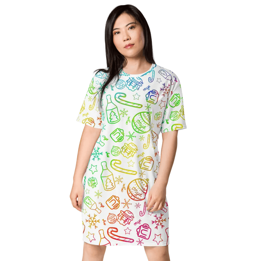 Limited Edition Christmas Rainbow T-Shirt Dress product image (6)