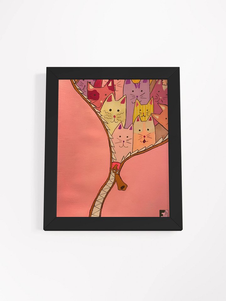 "Unleash The Cats" Framed Poster Print (Pink) product image (1)