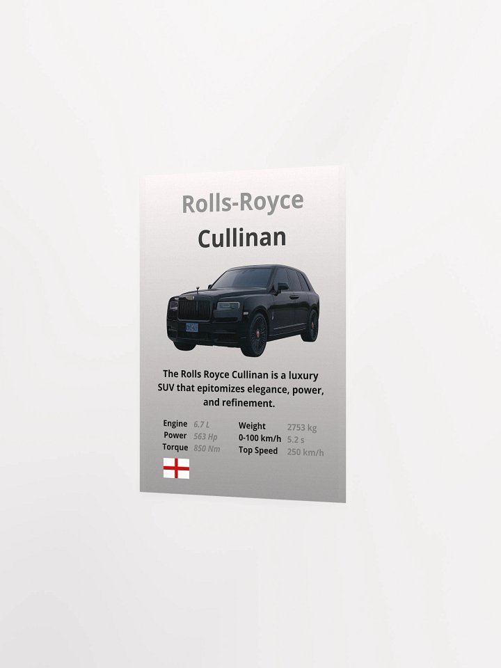 Rolls-Royce Cullinan Wall Poster Without A Frame product image (5)