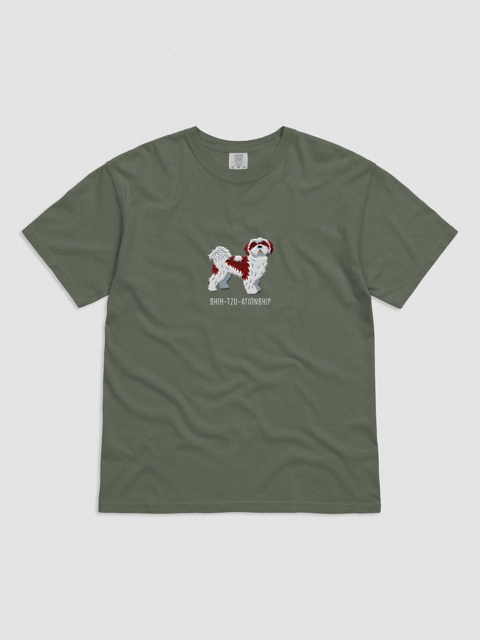 Shih-Tzu-ationship T-Shirt(Embroidered) of a Shih Tzu(Chocolate & White) product image (4)
