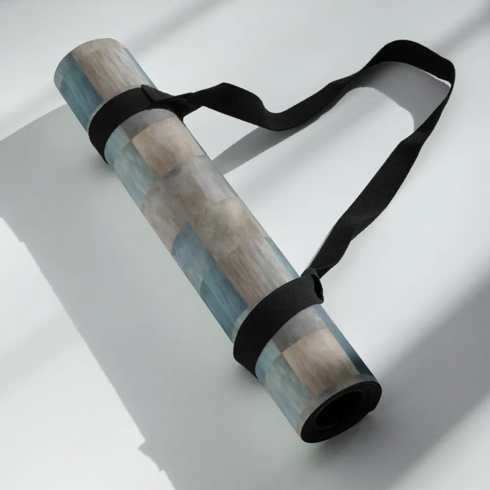 Yoga Mat with Painted Blue, Green and Brown Checked Pattern product image (8)