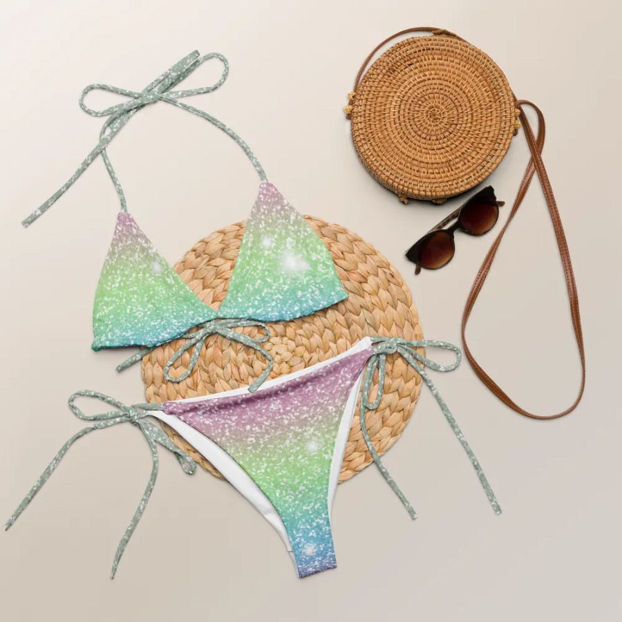 Glitter Unicorn Texture Design String Bikini (9) product image (6)
