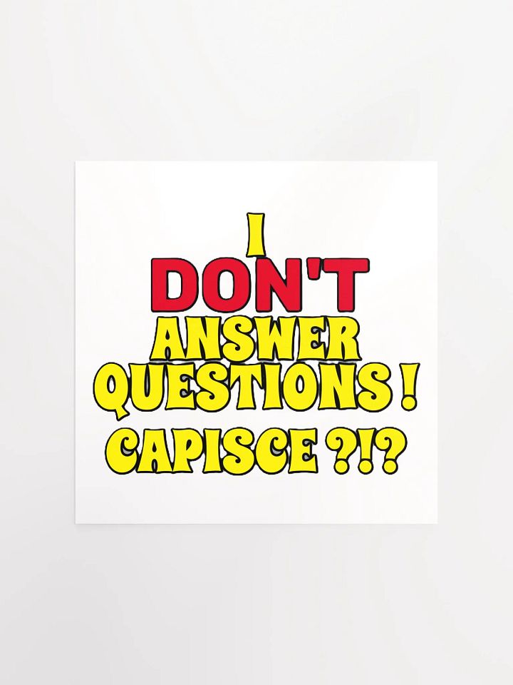 I DON'T ANSWER QUESTIONS! CAPISCE?!? product image (3)